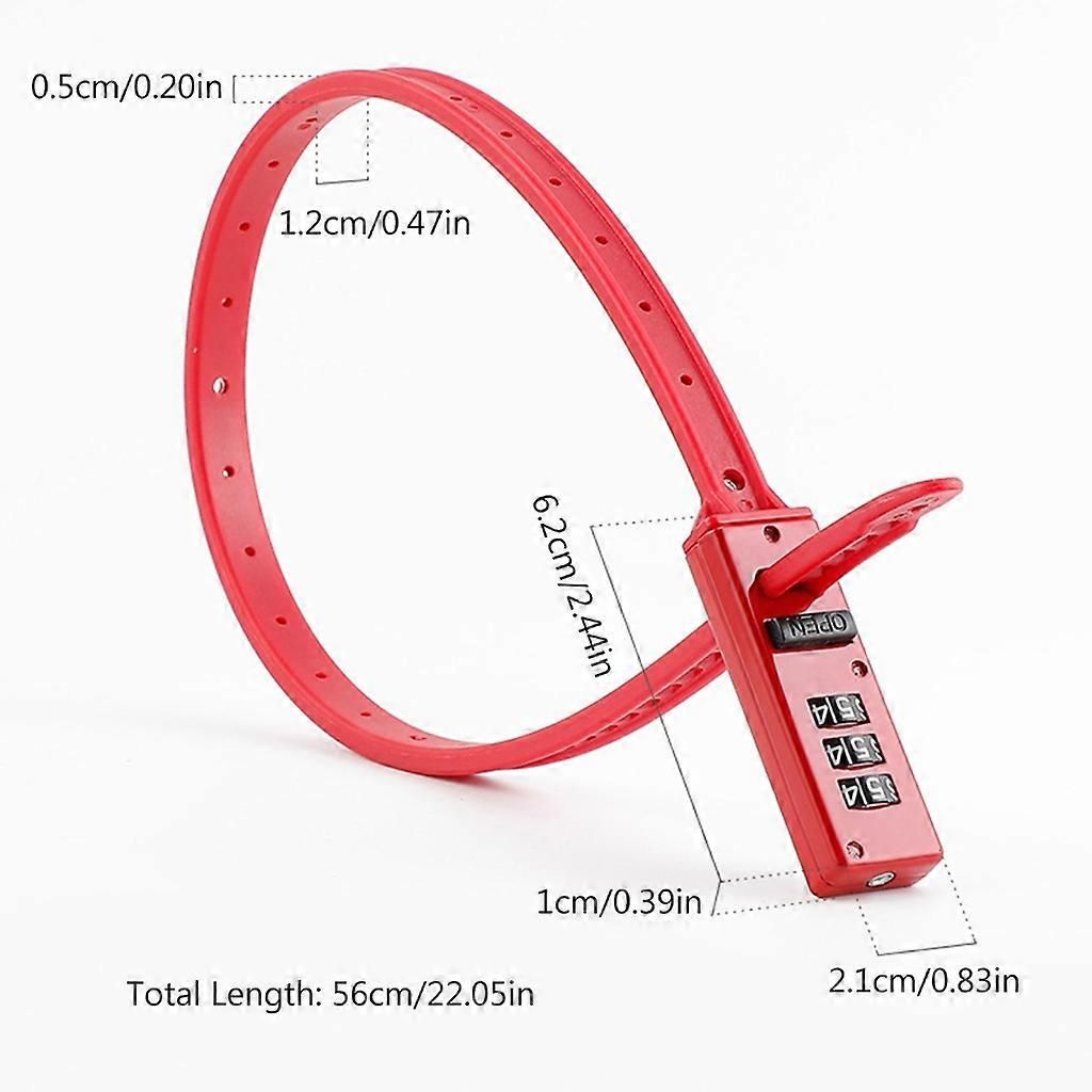 Bicycles Combination Lock, Lock for Road Bicycles Lock Zips Tie Lock Cable Lock - Black - Image 3