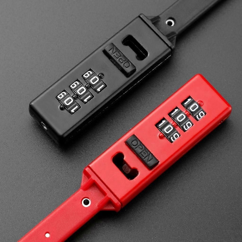 Bicycles Combination Lock, Lock for Road Bicycles Lock Zips Tie Lock Cable Lock - Black - Image 5