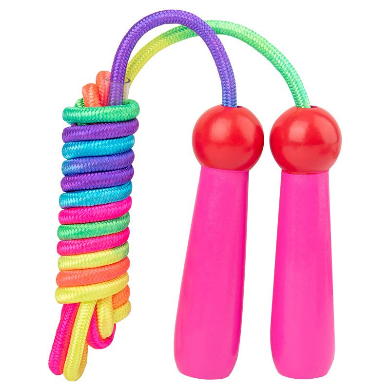 Jump Rope Beaded Skipping Rope Adjustable Tangle-free Segmented Jumping Rope - Pink - Image 1