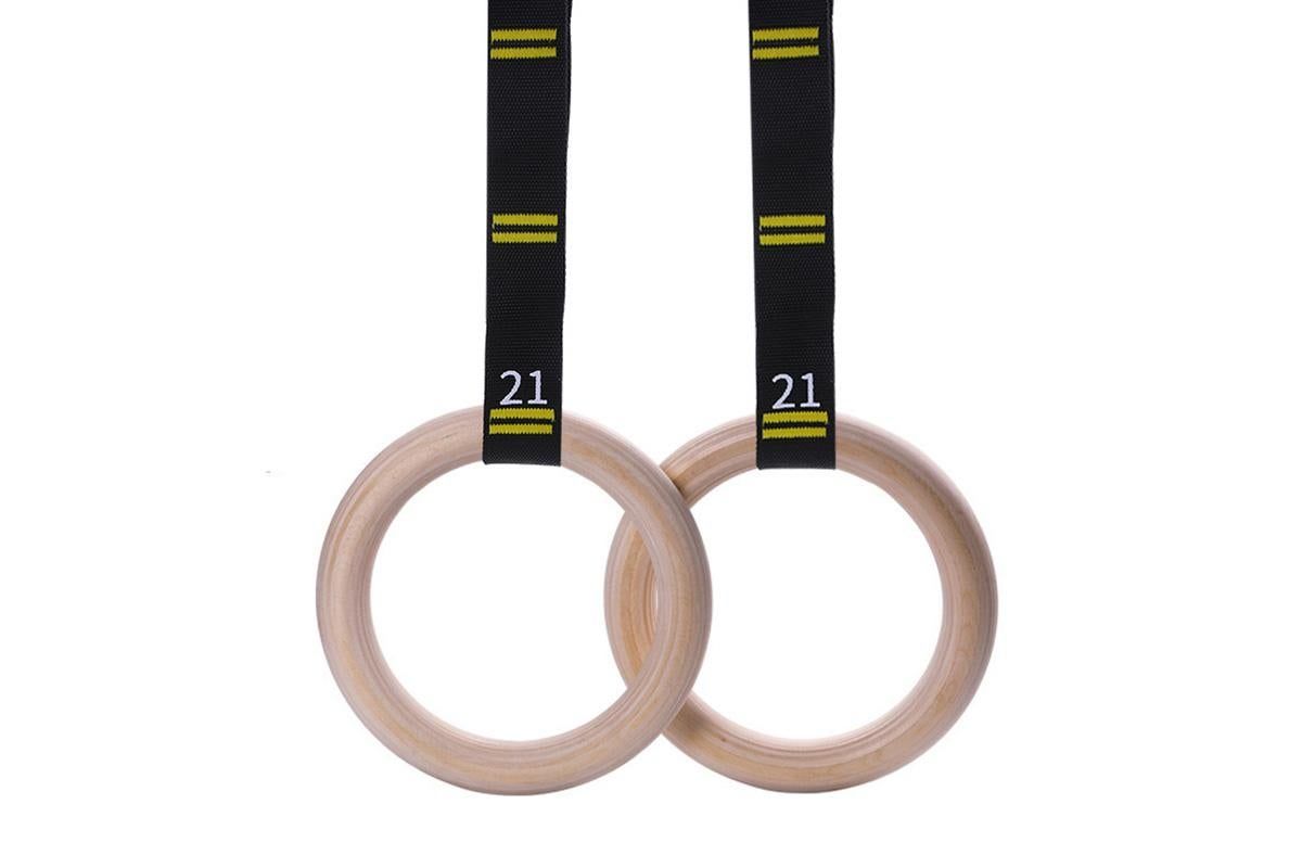 Wooden Gymnastic Rings Set Adjustable Fitness Rings for Home Workouts - Image 3