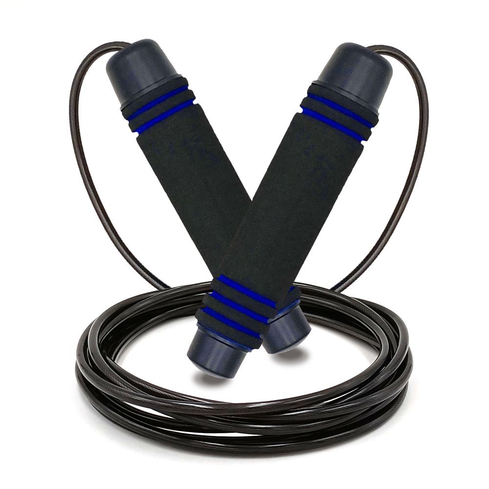 Adjustable Speed Jump Rope with Soft Memory Foam Handles, Tangle-Free Skipping Rope for Fitness, Cardio Workout & Exercise - Blue - Image 1