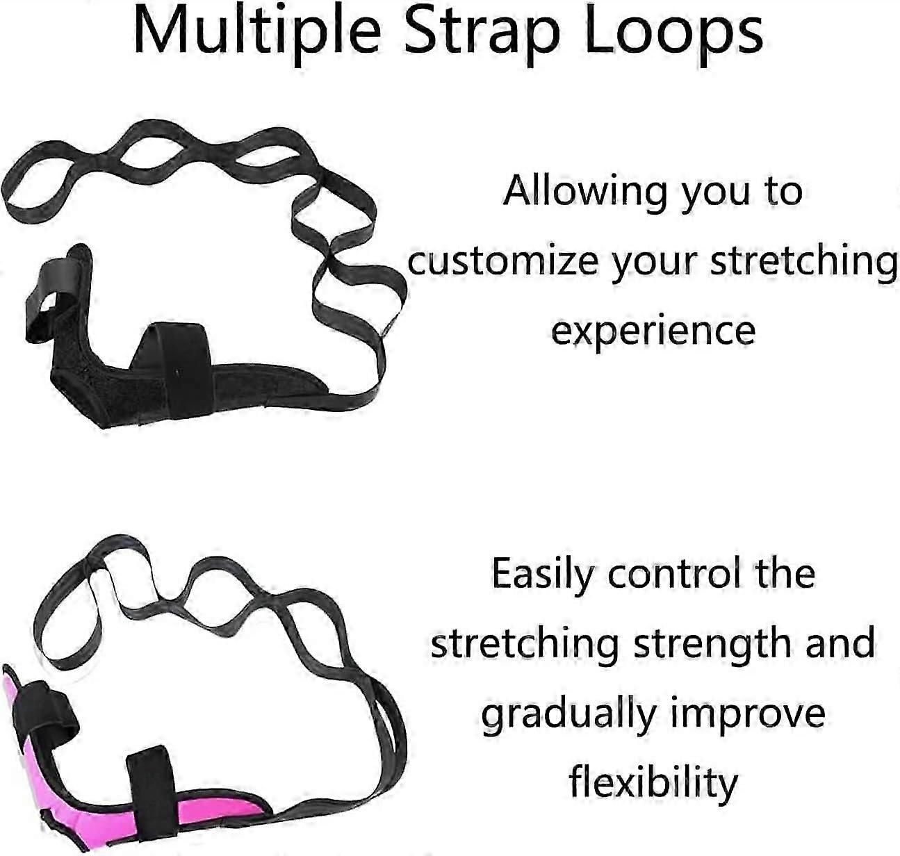 Izzila Stretching Strap with Loops, Yoga Stretch Strap, Fitness Stretch Band black - Image 2