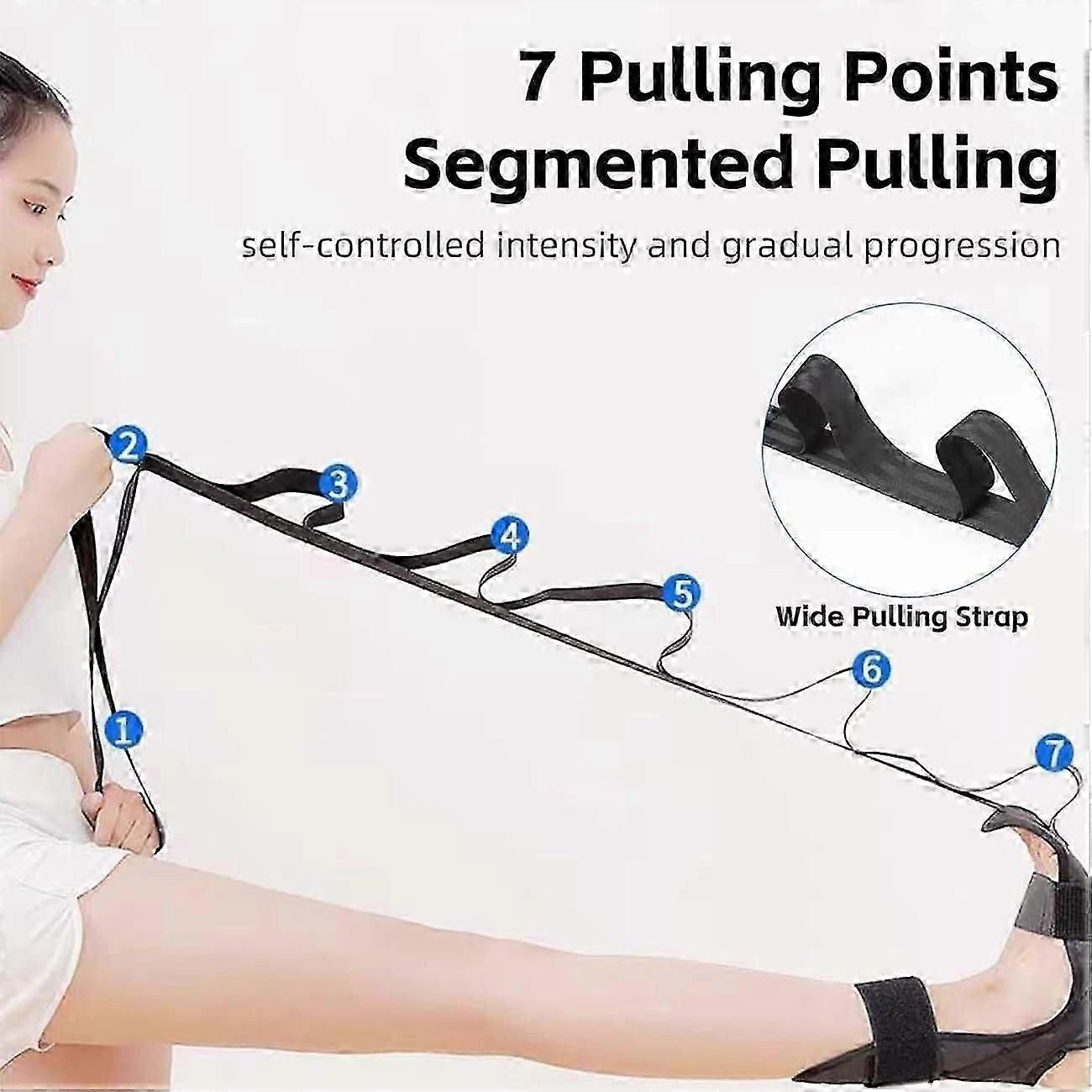 Izzila Stretching Strap with Loops, Yoga Stretch Strap, Fitness Stretch Band black - Image 3