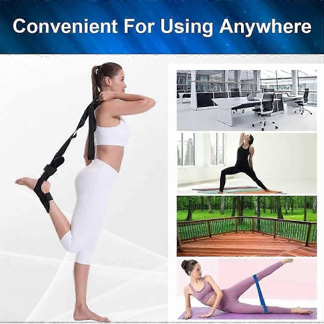 Izzila Stretching Strap with Loops, Yoga Stretch Strap, Fitness Stretch Band black - Image 5