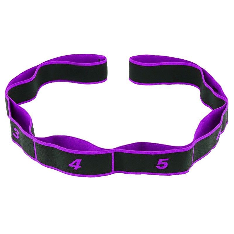 Stretching Strap, 8 Loop Yoga Straps for Stretching, Elastic Stretch Strap Stretch Band for Exercise Yoga Fitness Gym - Purple - Image 1