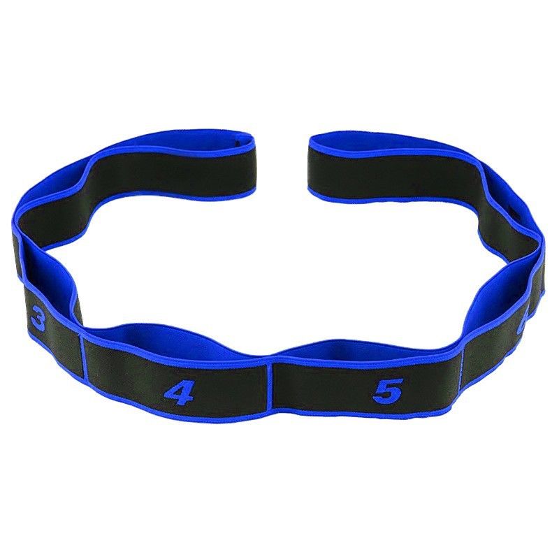 Stretching Strap, 8 Loop Yoga Straps for Stretching, Elastic Stretch Strap Stretch Band for Exercise Yoga Fitness Gym - Blue - Image 1