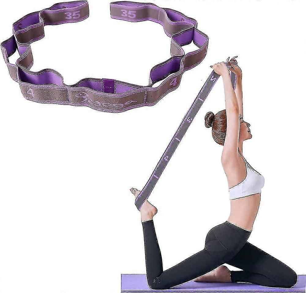 Yoga Stretching Band Yoga Stretch Strap/stretch Strap/exercise Band With 8 Loops/fitness Pilates Physiotherapy Stretch Strap/purple - Image 1