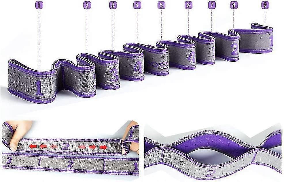 Yoga Stretching Band Yoga Stretch Strap/stretch Strap/exercise Band With 8 Loops/fitness Pilates Physiotherapy Stretch Strap/purple - Image 2