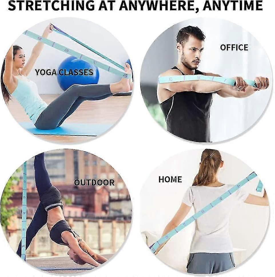 Yoga Stretching Band Yoga Stretch Strap/stretch Strap/exercise Band With 8 Loops/fitness Pilates Physiotherapy Stretch Strap/purple - Image 4