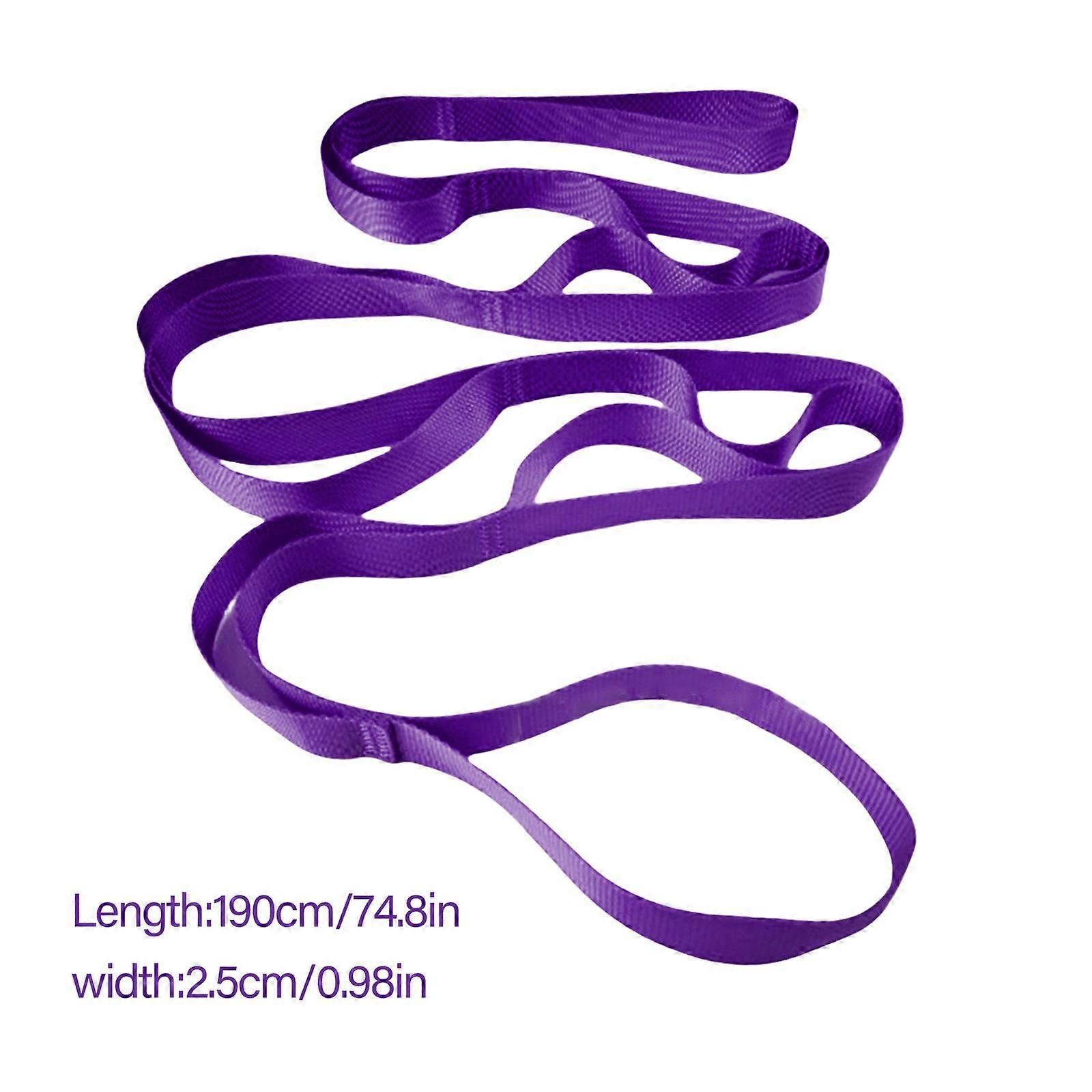 Stretching Strap with 10 Loops, Non-Elastic Exercise Strap for Physical Therapy, Pilates, Dance, Flexibility & Rehabilitation - Light Blue - Image 3