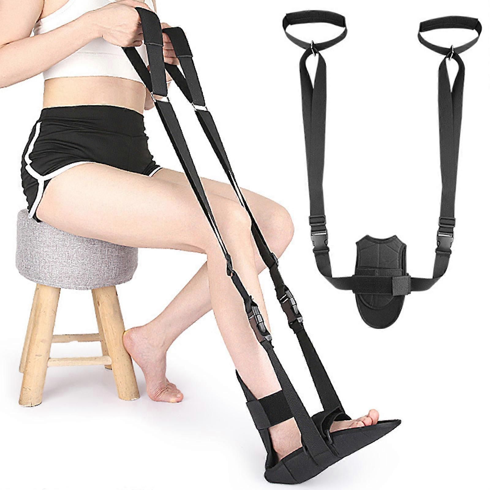Foot and Calf Stretcher Stretching Strap Leg Stretch Strap Flexibility Stretch Bands for Exercise Black - Image 2