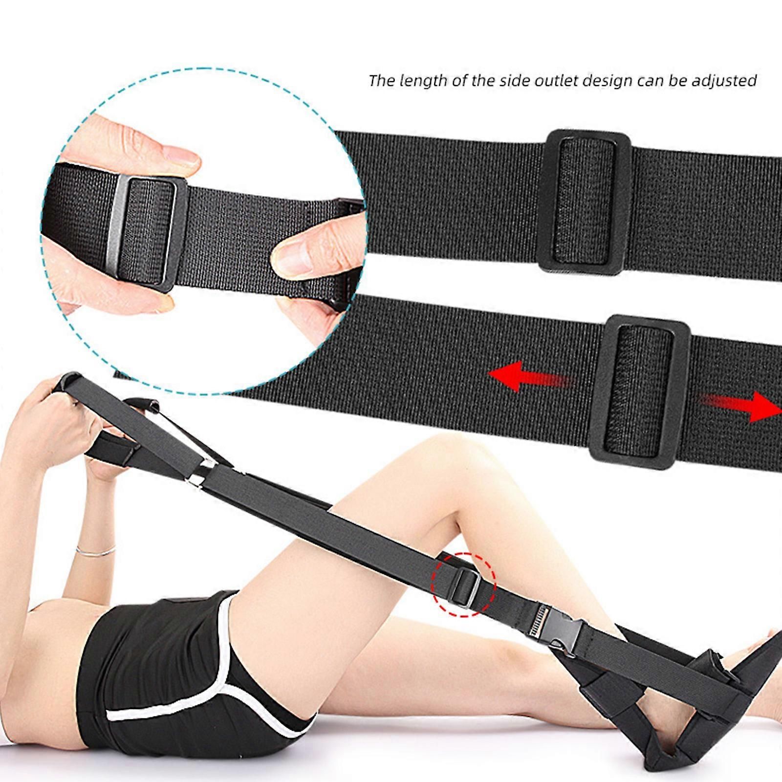 Foot and Calf Stretcher Stretching Strap Leg Stretch Strap Flexibility Stretch Bands for Exercise Black - Image 4