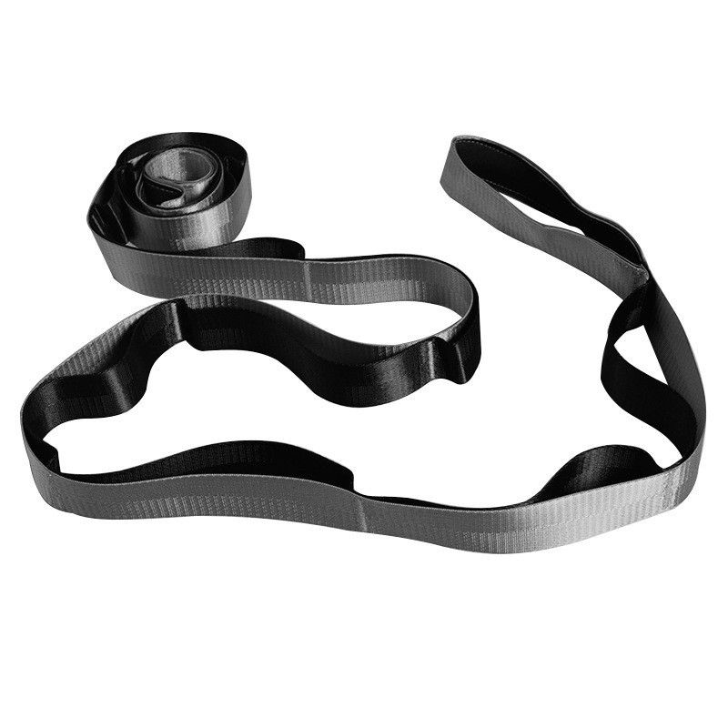 Yoga Stretch Strap with Handles for Stretching, Non-Elastic Exercise Strap for Physical Therapy, Pilates, Yoga & Flexibility Training - Silver - Image 1