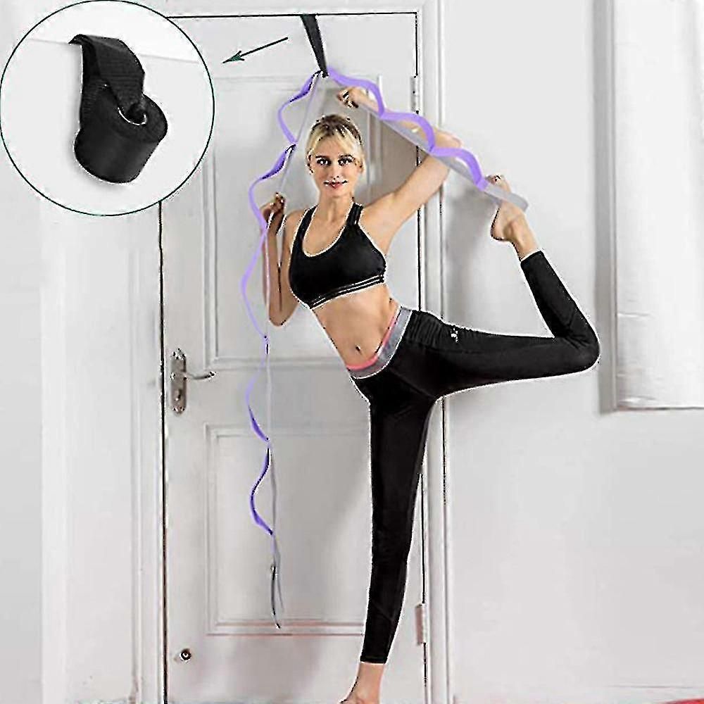 Yoga Stretch Strap with Handles for Stretching, Non-Elastic Exercise Strap for Physical Therapy, Pilates, Yoga & Flexibility Training - Silver - Image 3