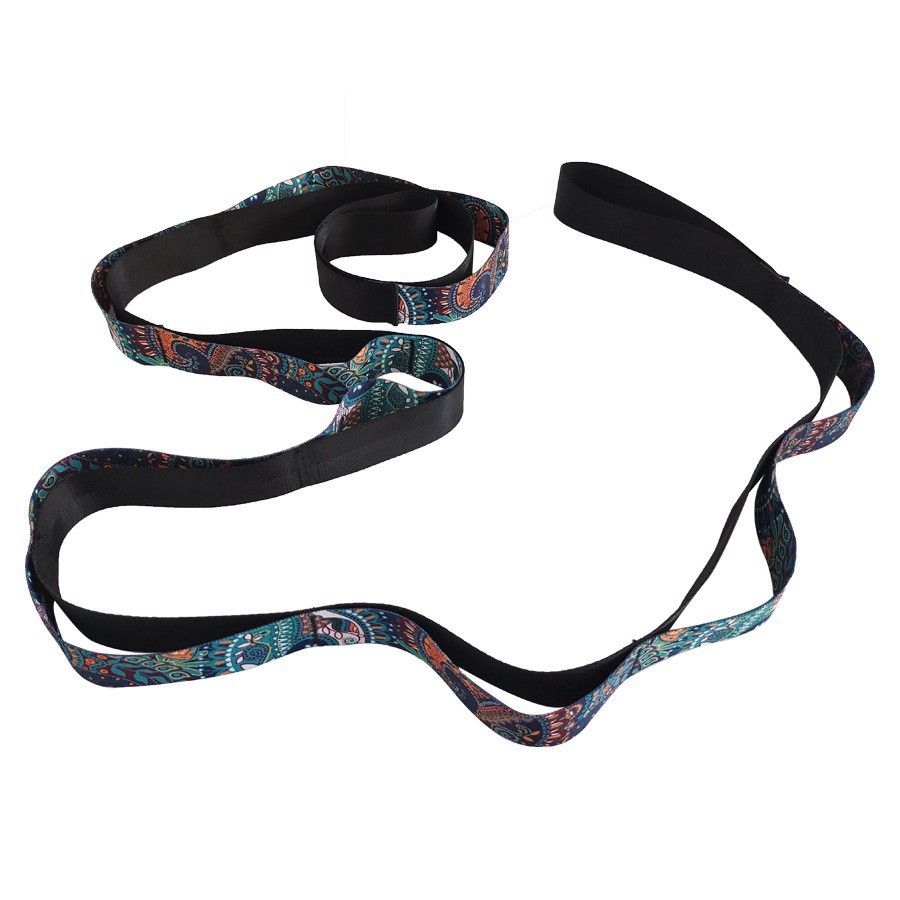 Yoga Stretch Strap with Handles for Stretching, Non-Elastic Exercise Strap for Physical Therapy, Pilates, Yoga & Flexibility Training - Mixed Color - Image 1