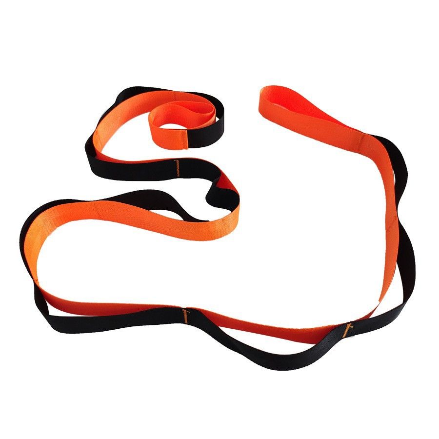Yoga Stretch Strap with Handles for Stretching, Non-Elastic Exercise Strap for Physical Therapy, Pilates, Yoga & Flexibility Training - Orange - Image 1