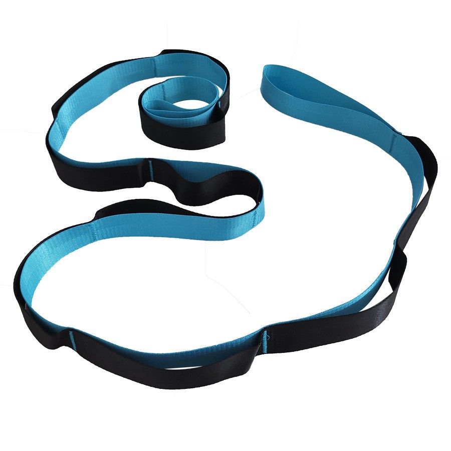 Yoga Stretch Strap with Handles for Stretching, Non-Elastic Exercise Strap for Physical Therapy, Pilates, Yoga & Flexibility Training - Blue - Image 1