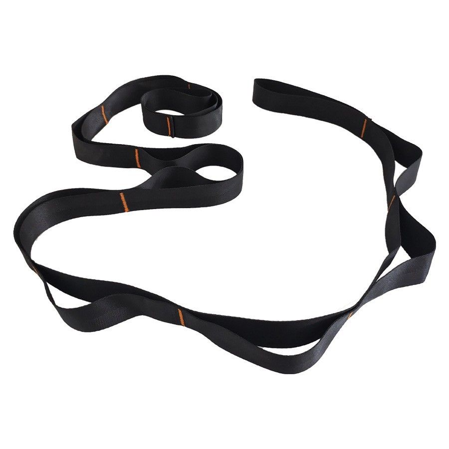 Yoga Stretch Strap with Handles for Stretching, Non-Elastic Exercise Strap for Physical Therapy, Pilates, Yoga & Flexibility Training - Black - Image 1