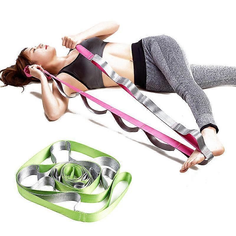 Yoga Straps Stretching Strap with 12 Loops Workout Poster Long Stretch Out Bands compatible with Stretching Physical Therapy Equipment - Black - Image 2