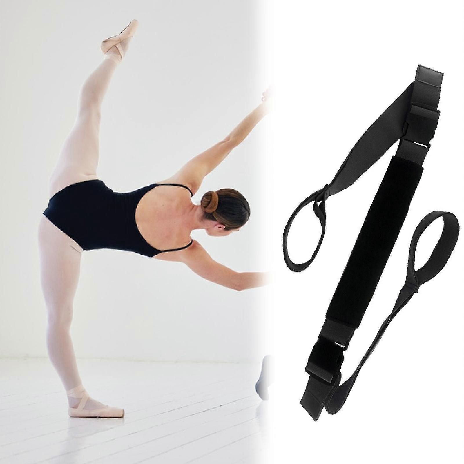 Yoga Strap Yoga Stretching Strap Premium Fitness Portable Exercise Dance - Black - Image 2