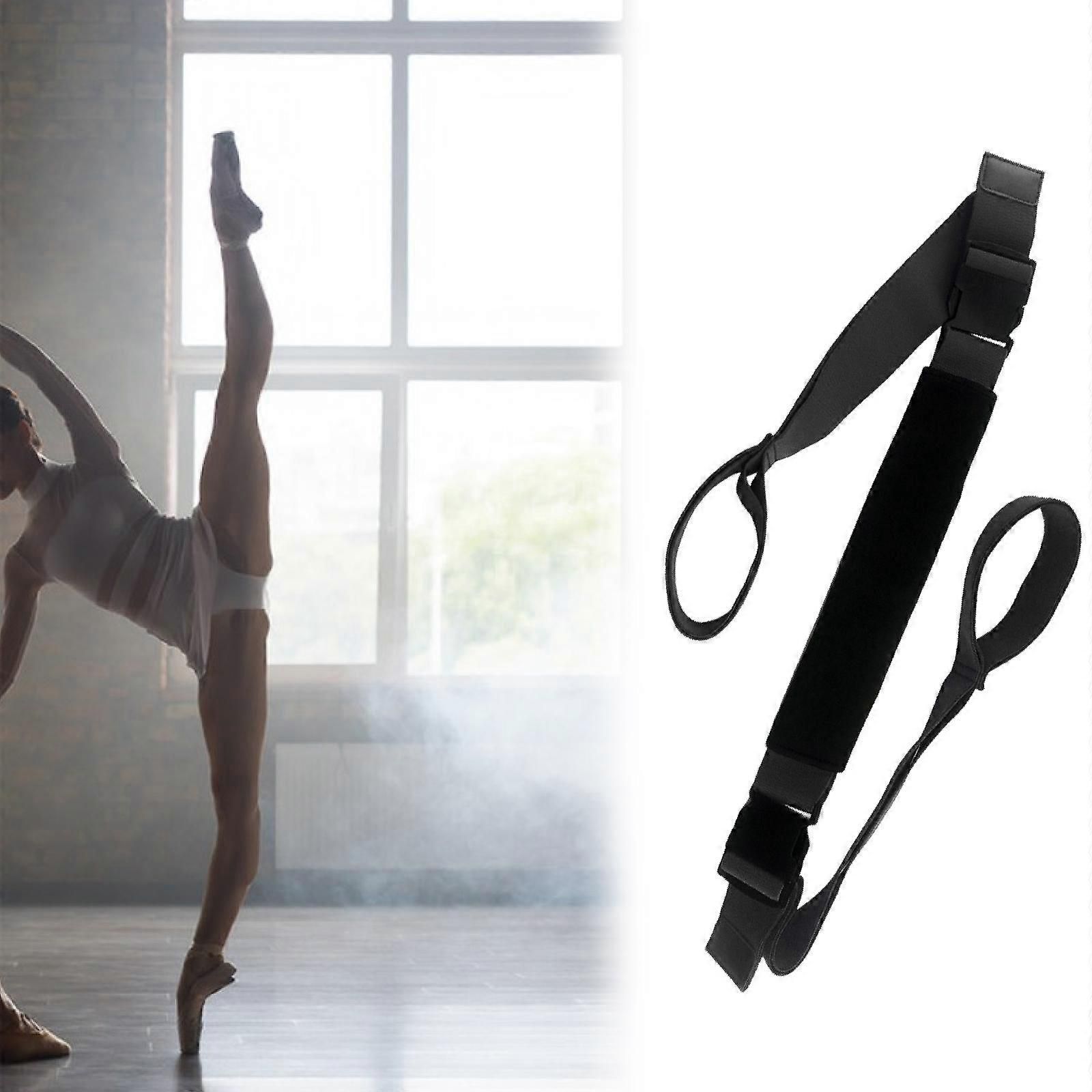 Yoga Strap Yoga Stretching Strap Premium Fitness Portable Exercise Dance - Black - Image 4