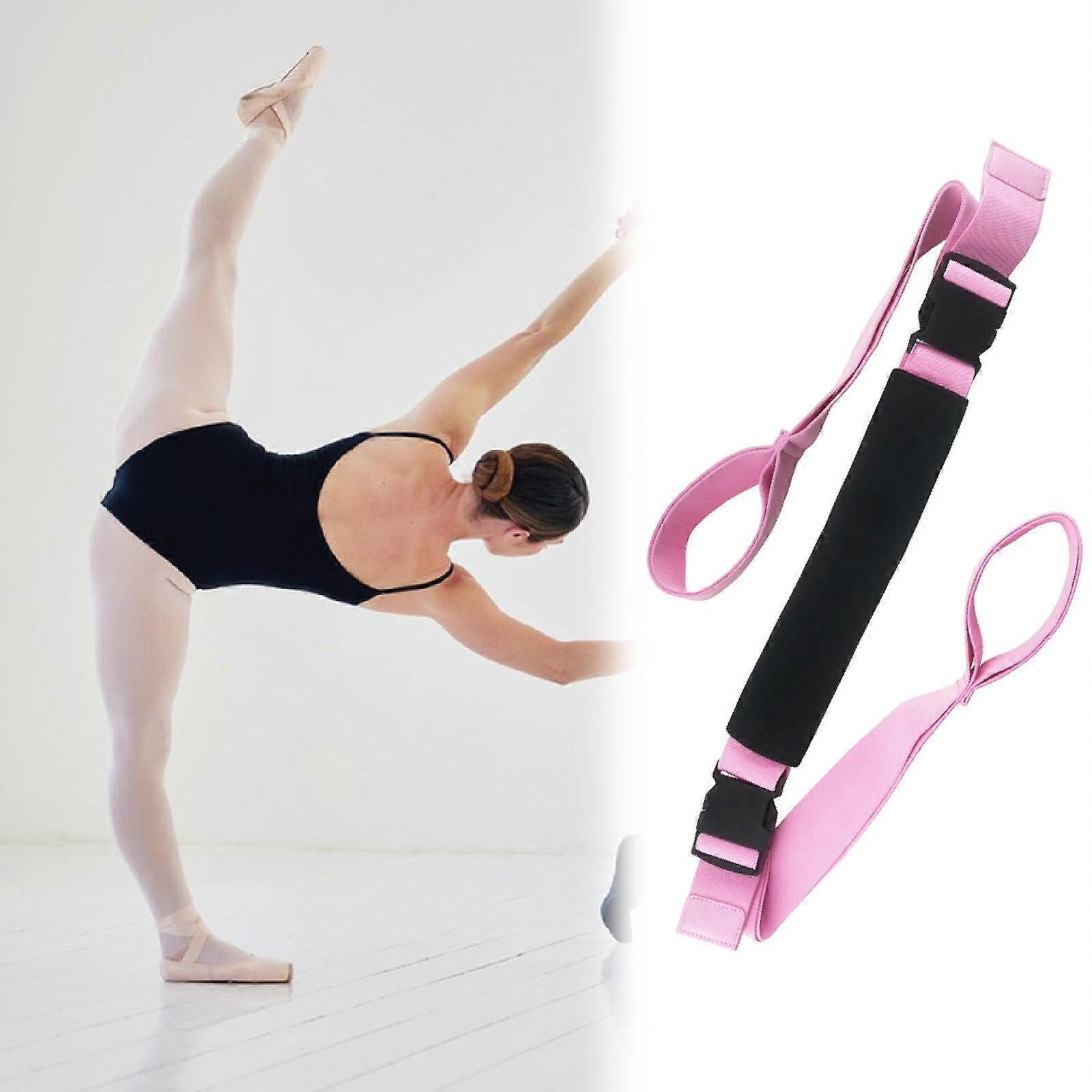 Yoga Strap Yoga Stretching Strap Premium Fitness Portable Exercise Dance - Pink - Image 2