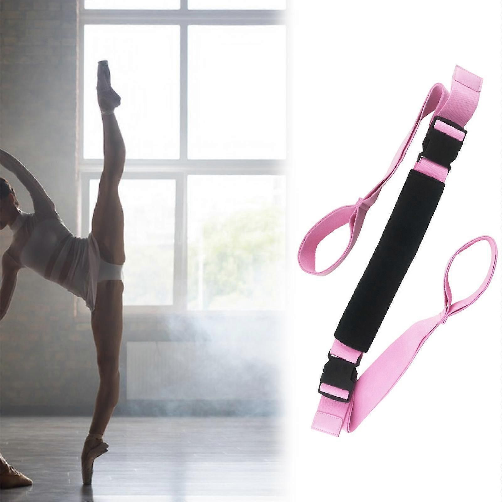 Yoga Strap Yoga Stretching Strap Premium Fitness Portable Exercise Dance - Pink - Image 5