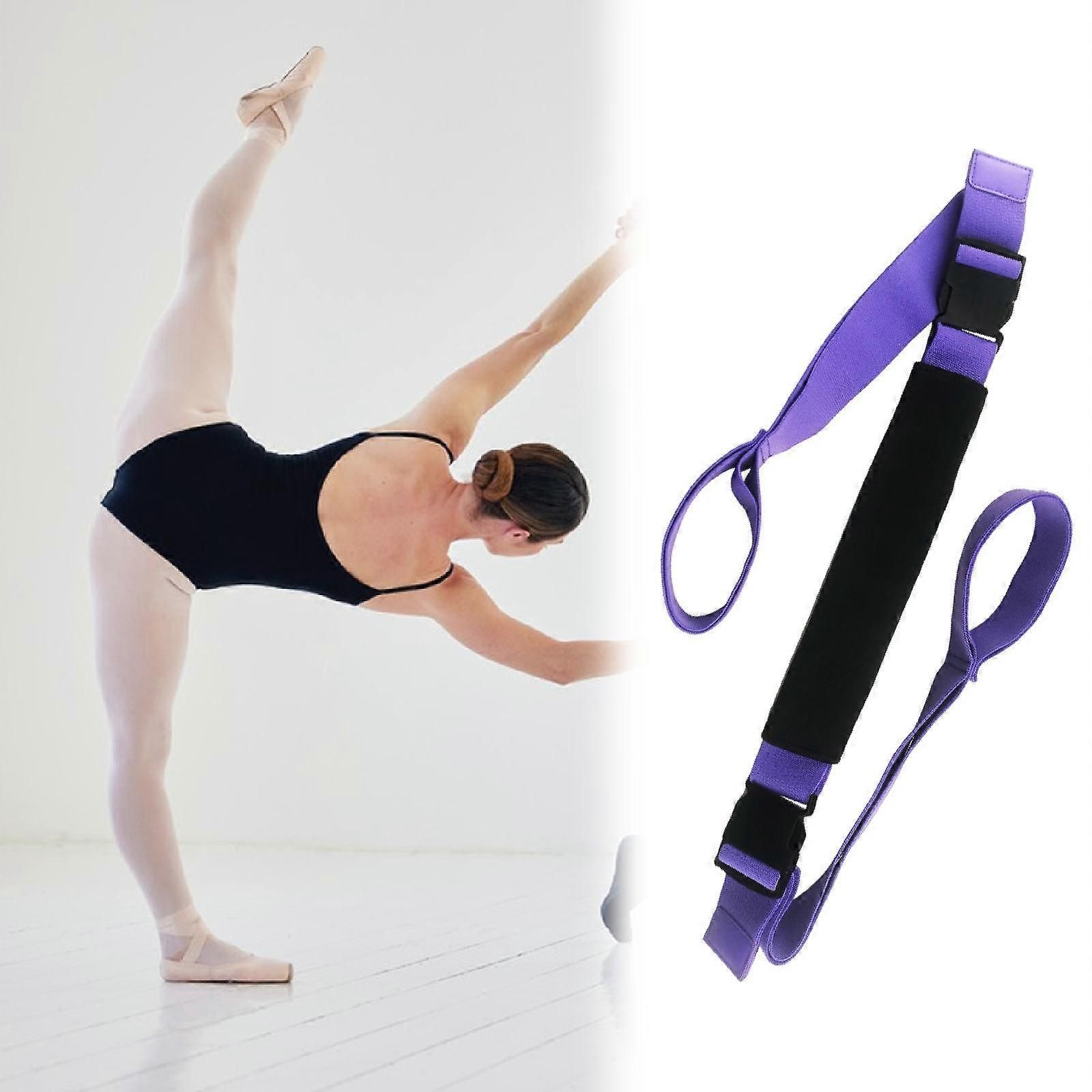 Yoga Strap Yoga Stretching Strap Premium Fitness Portable Exercise Dance - Purple - Image 4