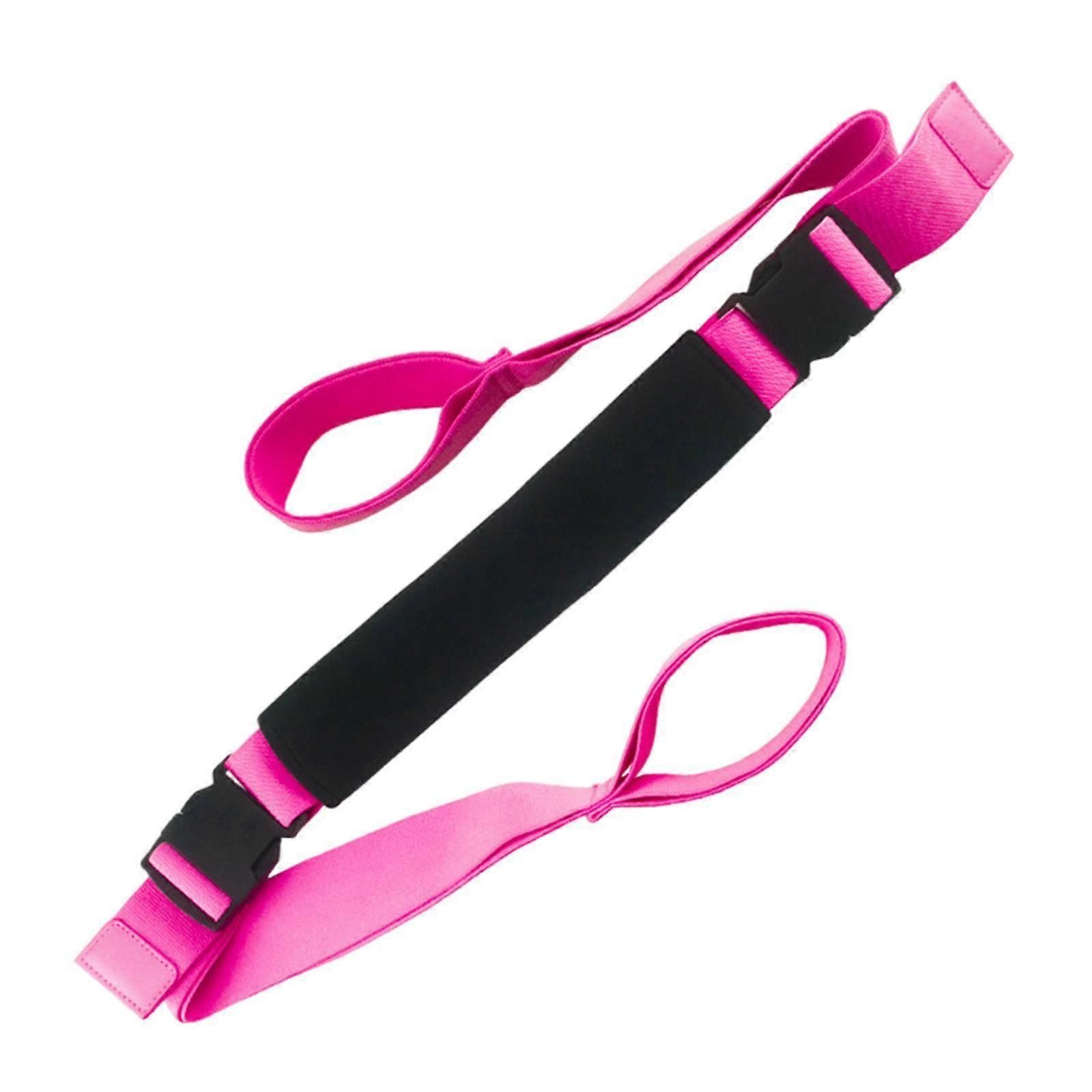 Yoga Strap Yoga Stretching Strap Premium Fitness Portable Exercise Dance - Rose Red - Image 1