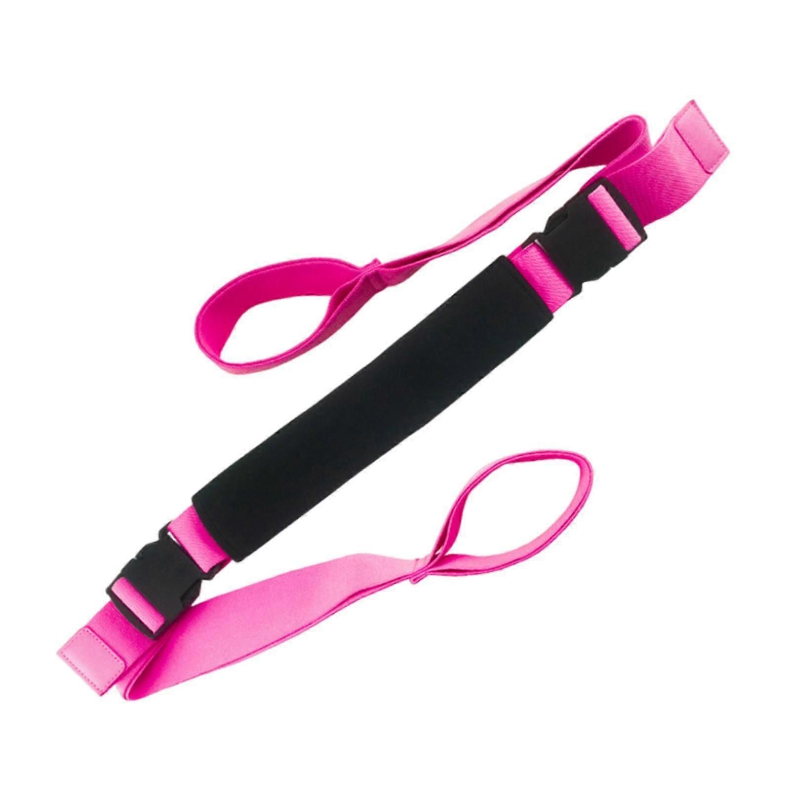 Yoga Strap Yoga Stretching Strap Premium Fitness Portable Exercise Dance - Rose Red - Image 2