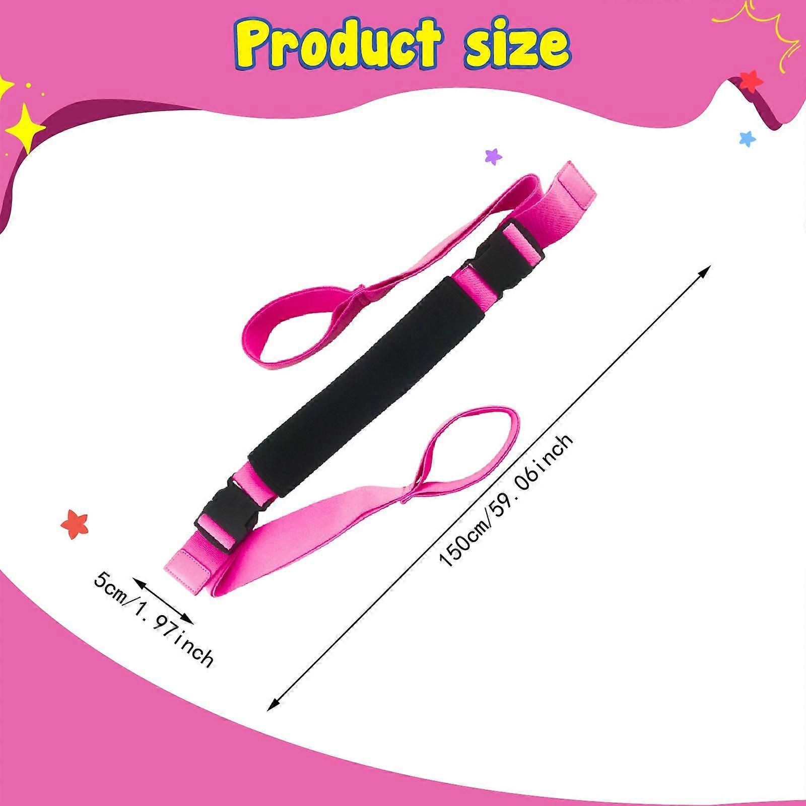 Yoga Strap Yoga Stretching Strap Premium Fitness Portable Exercise Dance - Rose Red - Image 4