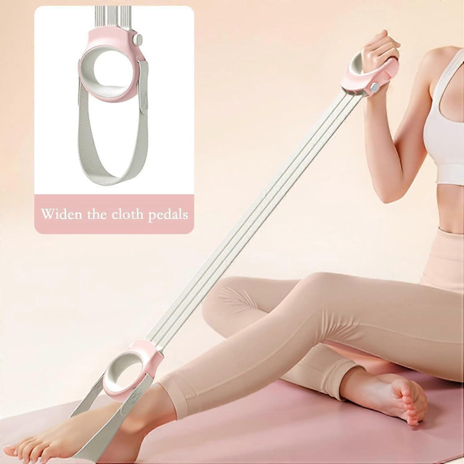 Resistance Bands Adjustable Yoga Stretch Strap for Stretching Exercise Home Gym NonSlip Pink - Image 5