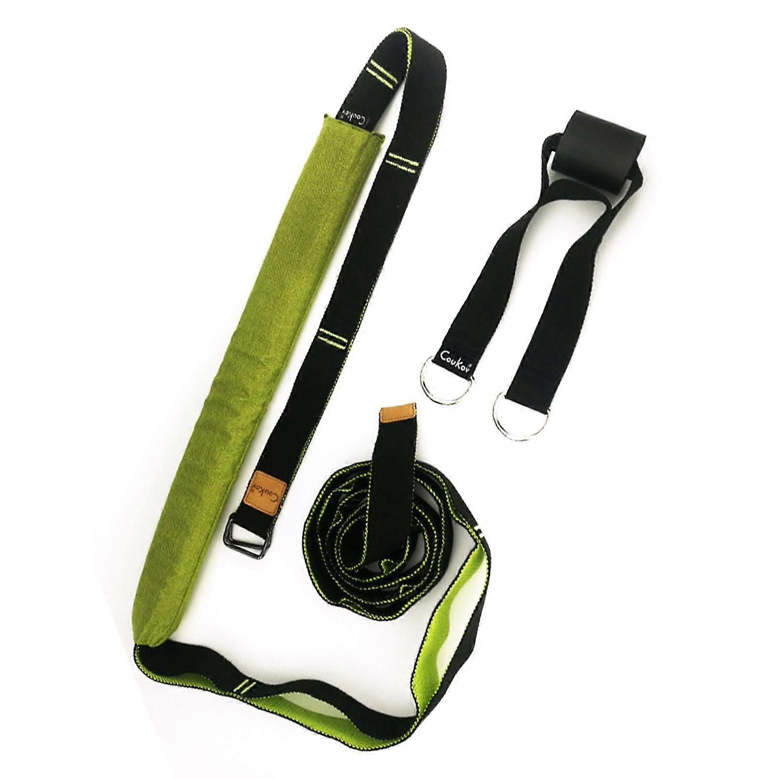 Yoga Strap for Stretching Multifunction Back Bend Assist Trainer Door Waist Back Leg Stretch Strap for Dancing Gym Green - Image 1