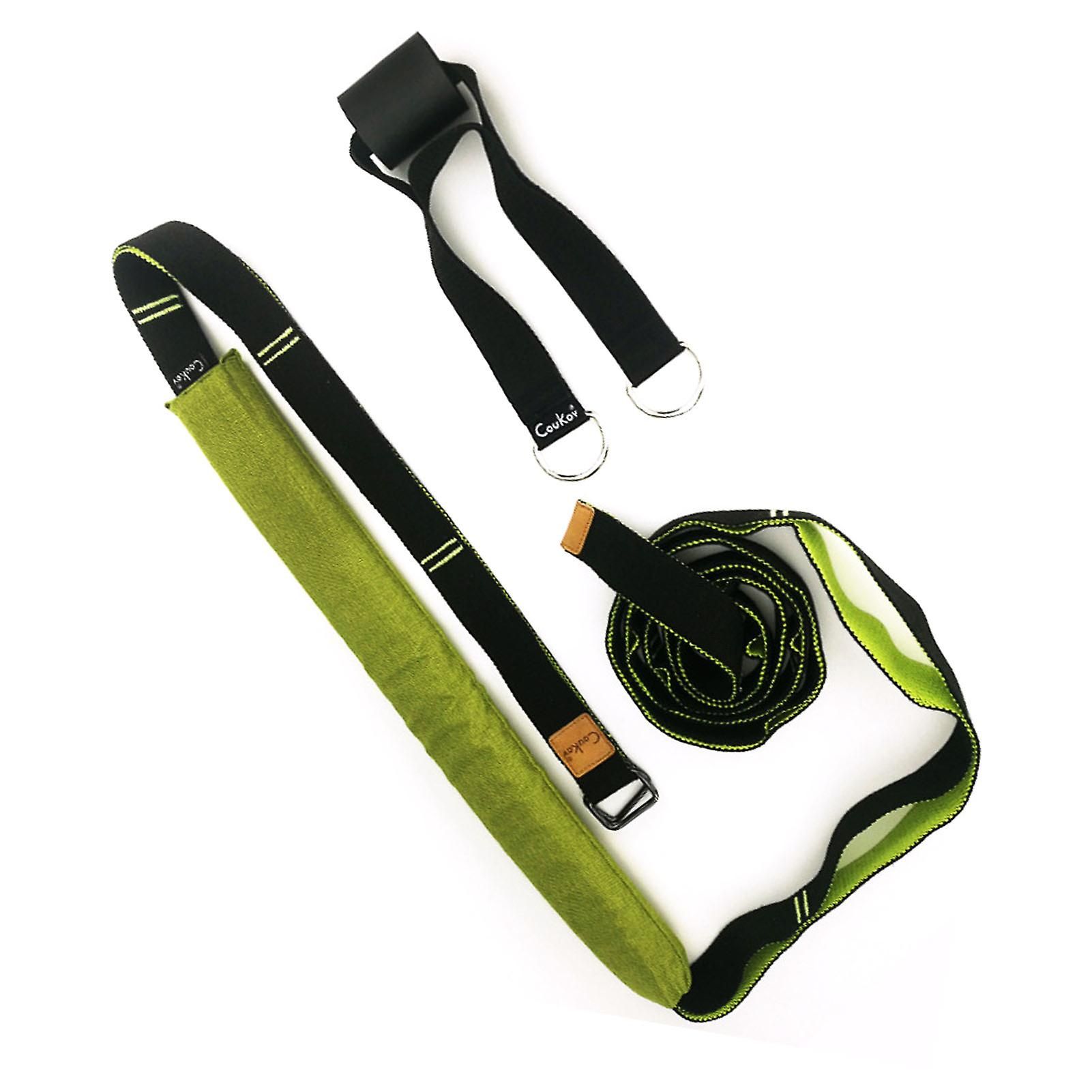 Yoga Strap for Stretching Multifunction Back Bend Assist Trainer Door Waist Back Leg Stretch Strap for Dancing Gym Green - Image 4