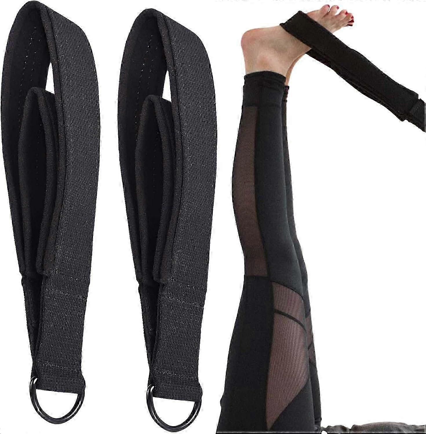 Yoga Stretch Strap with Loops 2 Pieces Pilates Yoga Double Loop Strap - Image 4