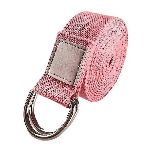 Yoga Strap With And Extra Safe Adjustable D-ring Buckle Yoga Stretching Strap For Flexibility - Pink - Image 1