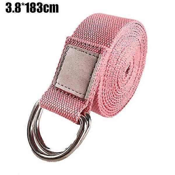 Yoga Strap With And Extra Safe Adjustable D-ring Buckle Yoga Stretching Strap For Flexibility - Pink - Image 2