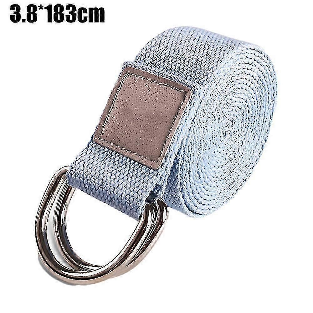 Yoga Strap With And Extra Safe Adjustable D-ring Buckle Yoga Stretching Strap For Flexibility - Blue - Image 2
