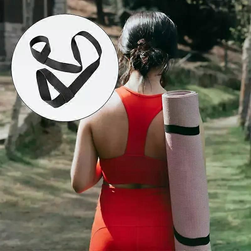 Adjustable Yoga Mat Strap Yoga Mat Bundle Strap Shoulder Straps Sports Stretch Strap Floor Mat Storage Carrying Strap Black - Image 3