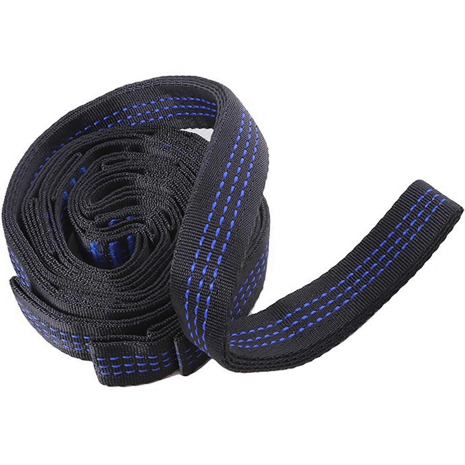 2pcs Hammock Tree Straps Set Effortless Operation Lightweight Stretching Straps Suitable for Hiking Camping - Blue - Image 1