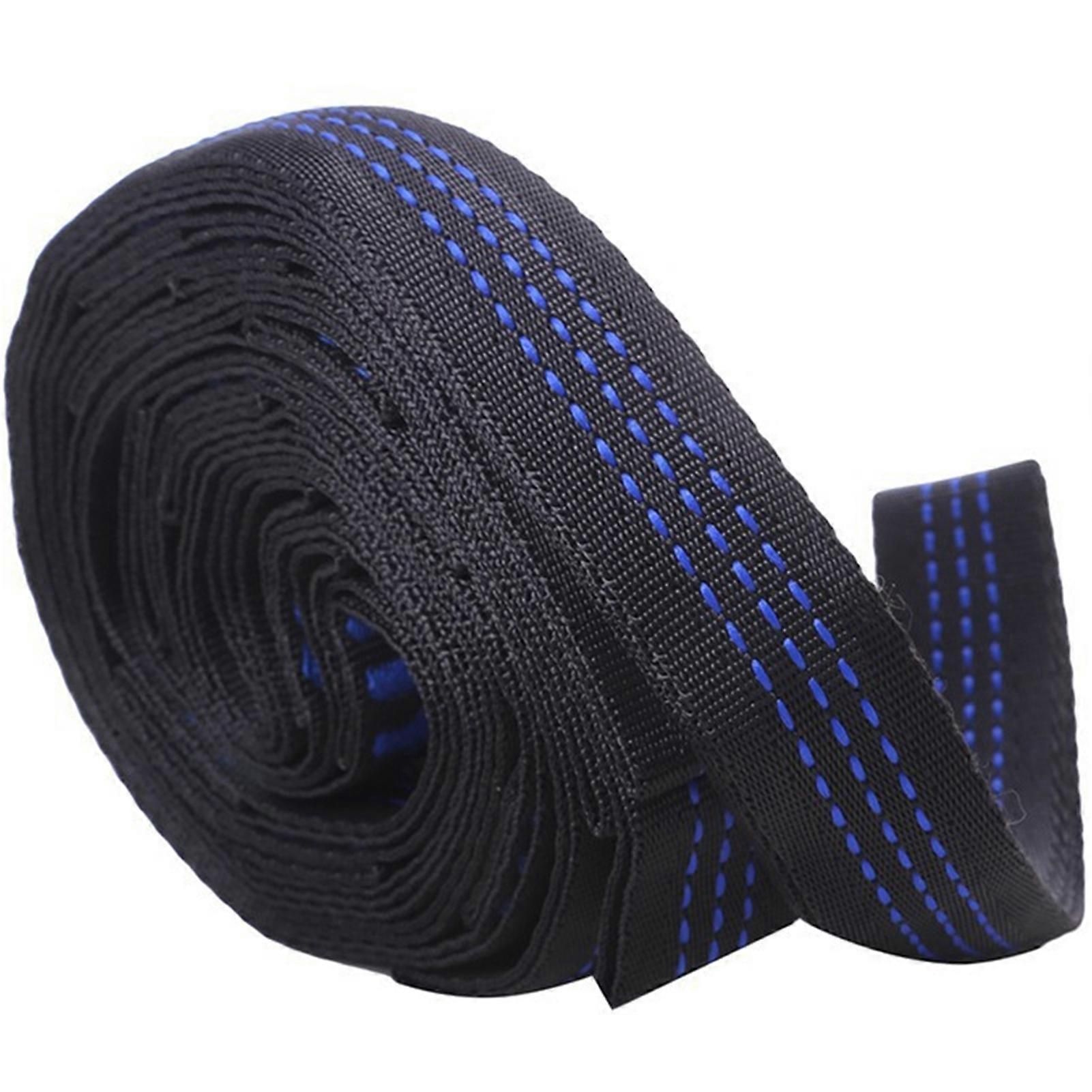 2pcs Hammock Tree Straps Set Effortless Operation Lightweight Stretching Straps Suitable for Hiking Camping - Blue - Image 2