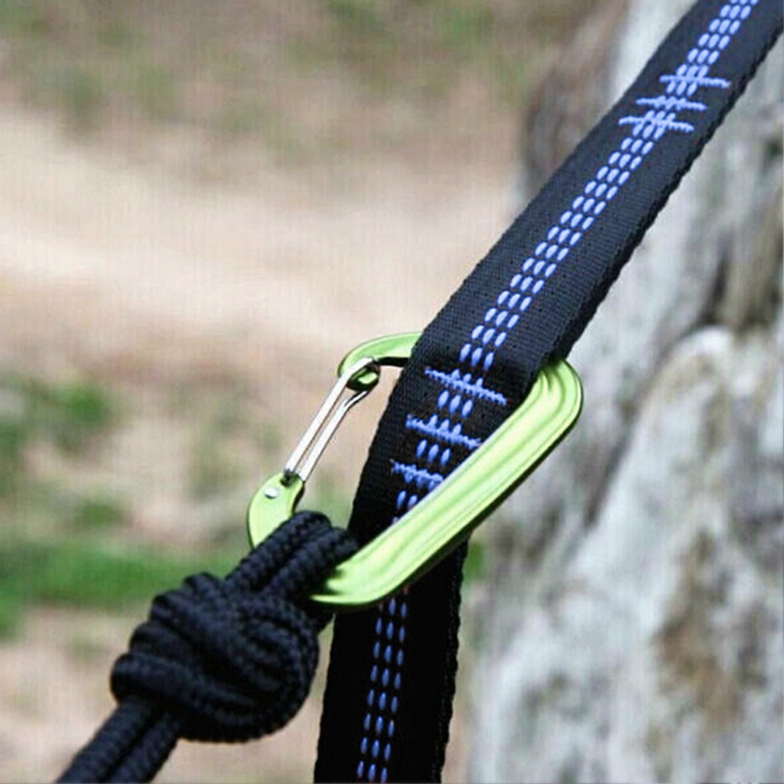 2pcs Hammock Tree Straps Set Effortless Operation Lightweight Stretching Straps Suitable for Hiking Camping - Blue - Image 3