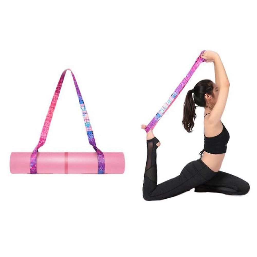 2-in-1 Yoga Mat Carry Strap & Stretch Strap with Adjustable Buckles for Yoga, Pilates & Fitness - Mixed color - Image 4