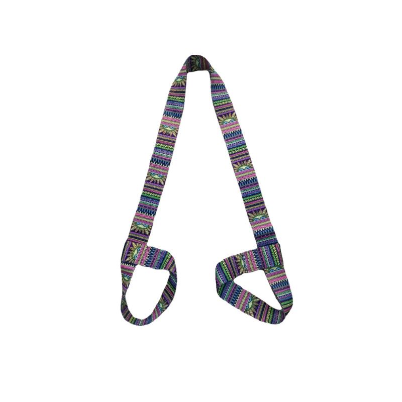 2-in-1 Yoga Mat Carry Strap & Stretch Strap with Adjustable Buckles for Yoga, Pilates & Fitness - Multicolor - Image 1