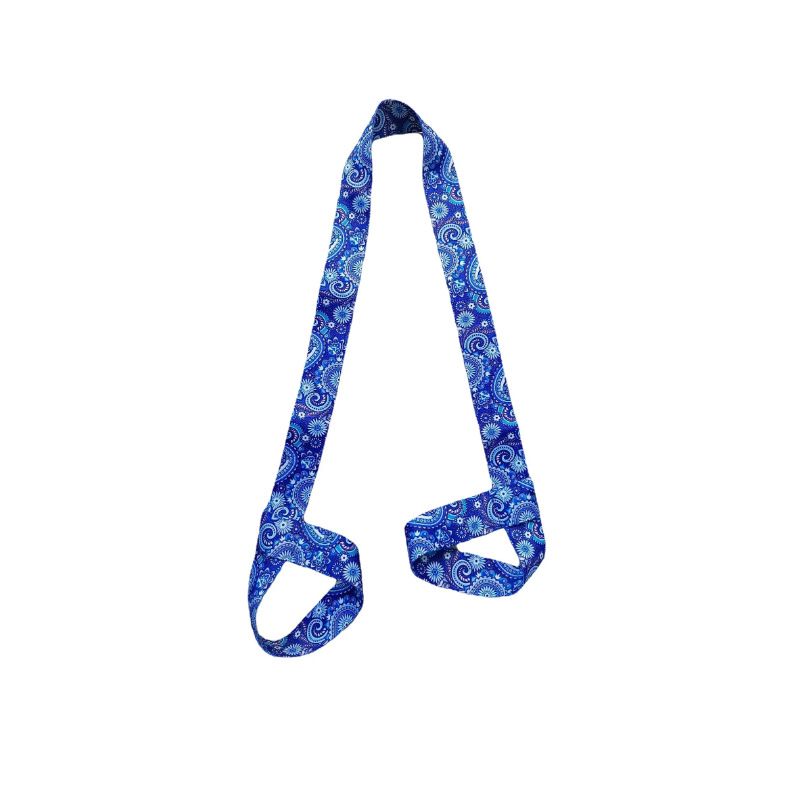 2-in-1 Yoga Mat Carry Strap & Stretch Strap with Adjustable Buckles for Yoga, Pilates & Fitness - Dark Blue - Image 1