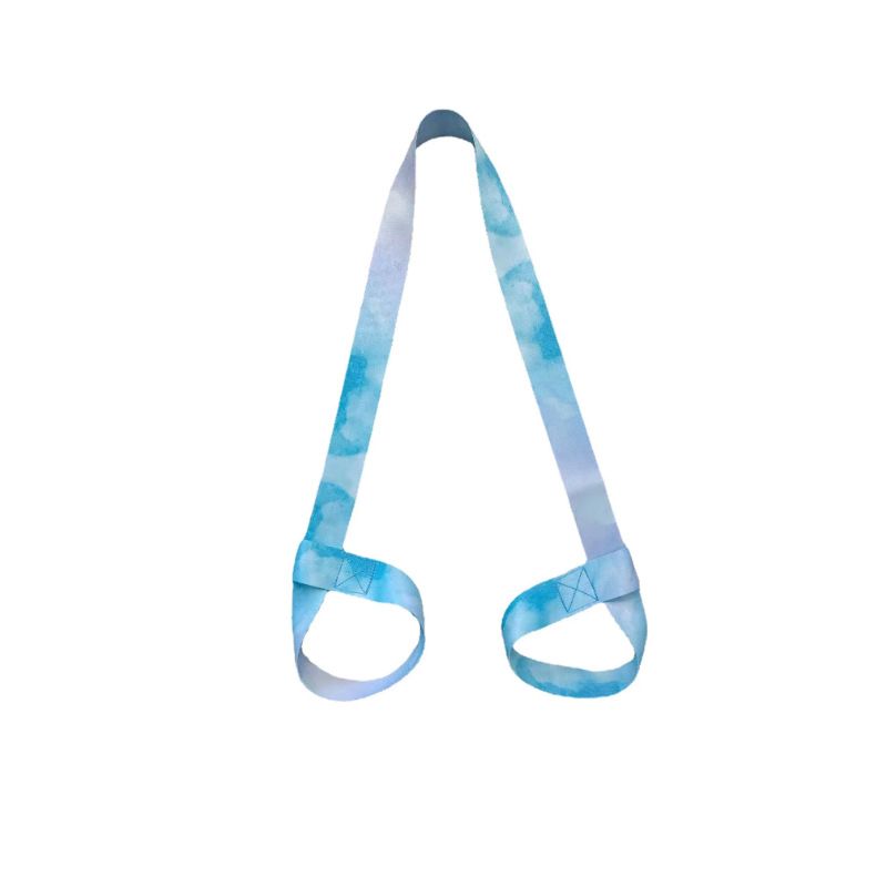 2-in-1 Yoga Mat Carry Strap & Stretch Strap with Adjustable Buckles for Yoga, Pilates & Fitness - Light Blue - Image 1
