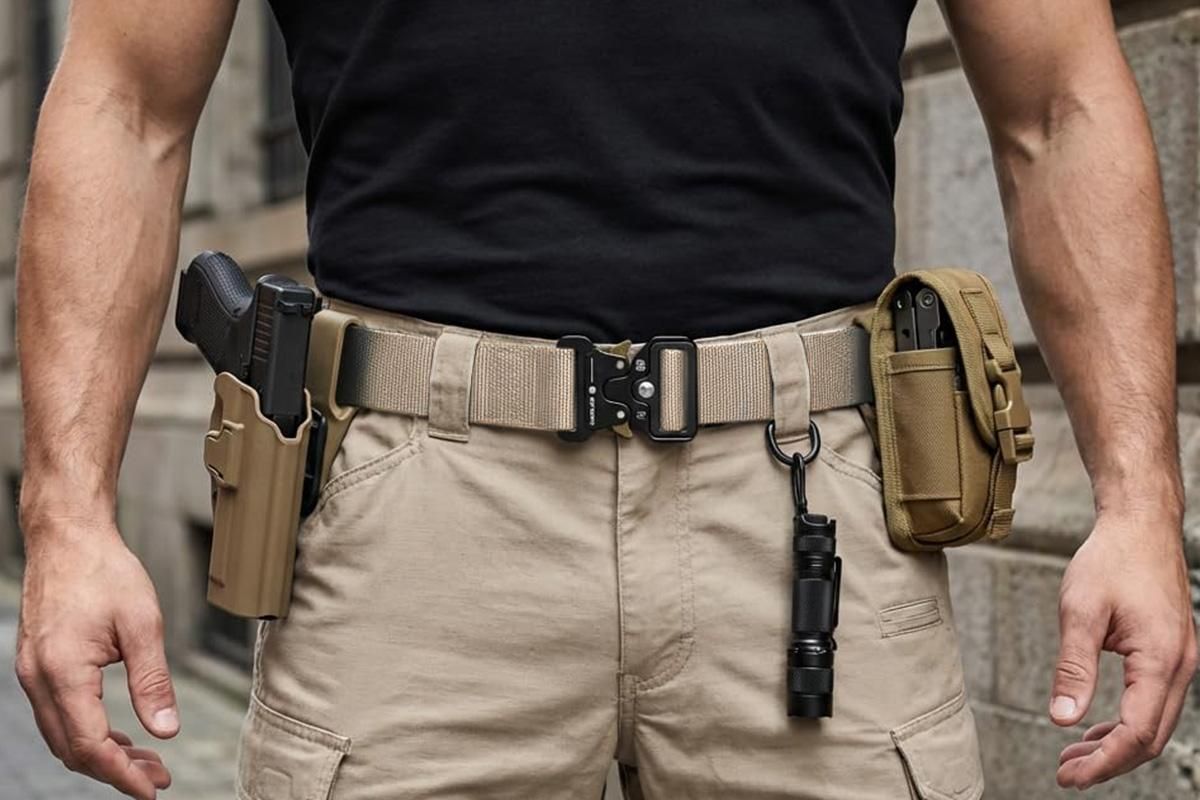 Nylon Tactical Belt Quick-Release for Outdoor Work Daily - Khaki - Image 5