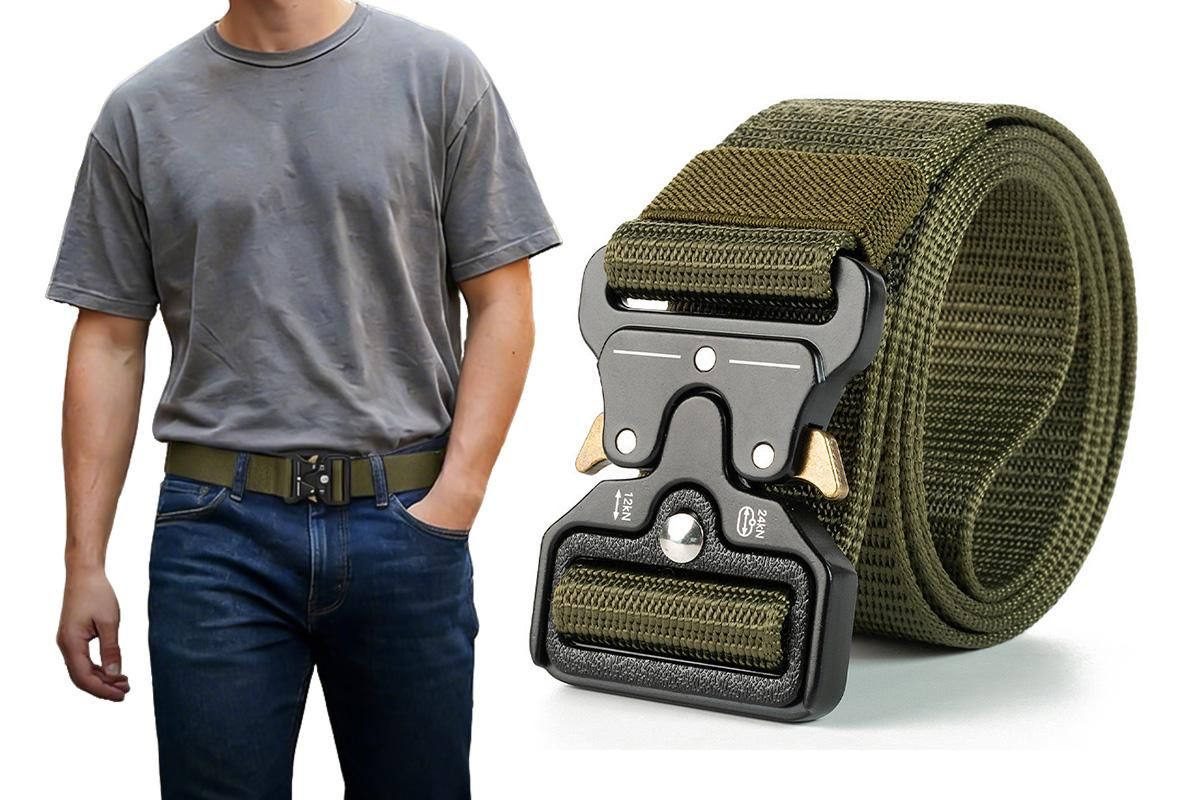 Nylon Tactical Belt Quick-Release for Outdoor Work Daily - Khaki - Image 7