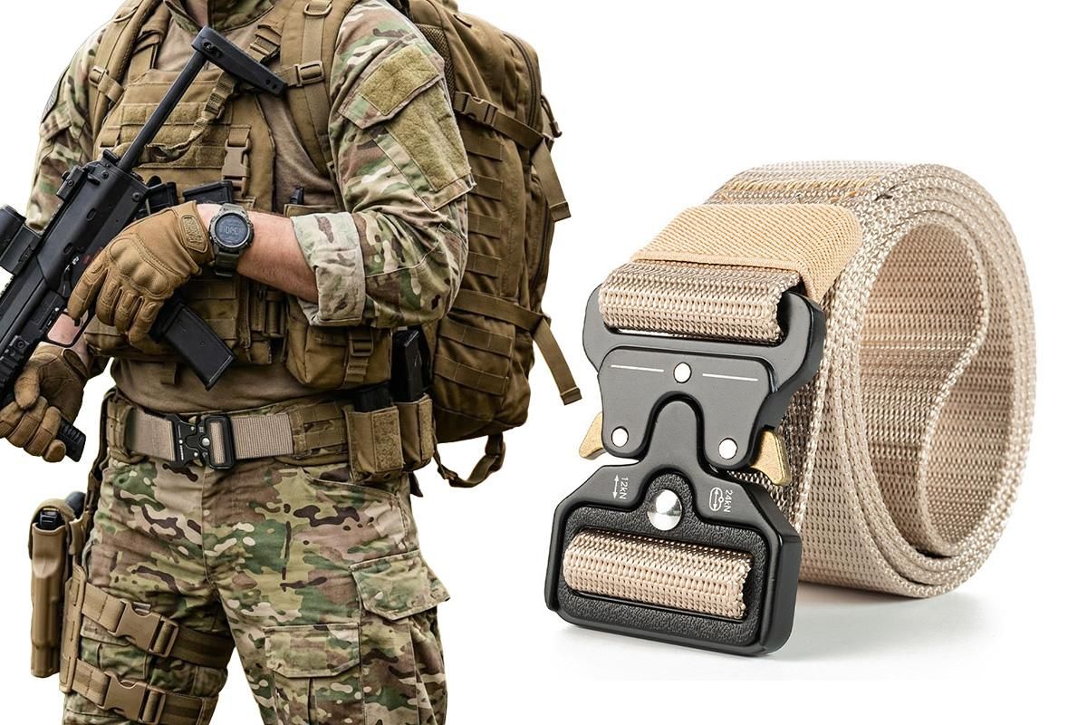 Nylon Tactical Belt Quick-Release for Outdoor Work Daily - Khaki - Image 8