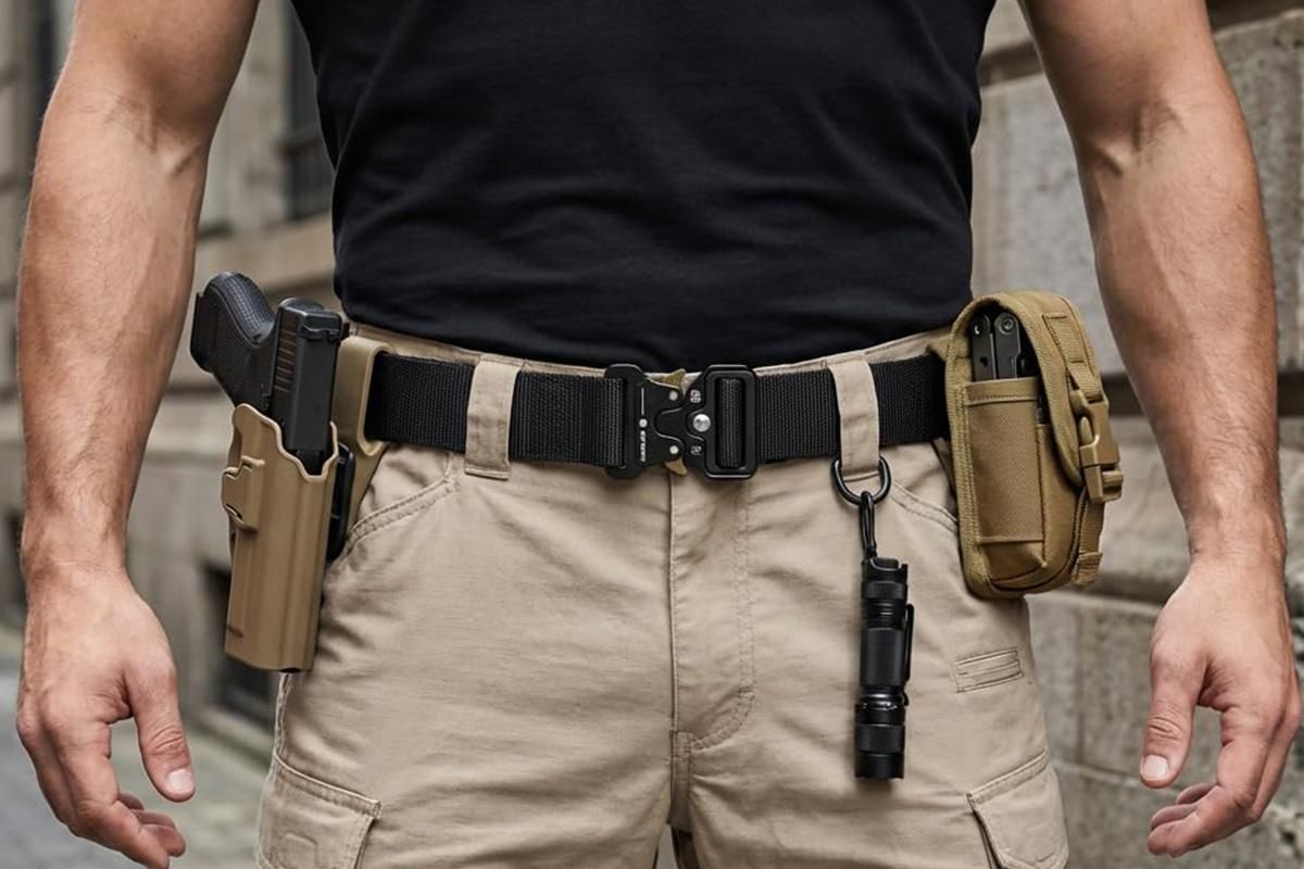 Nylon Tactical Belt Quick-Release for Outdoor Work Daily - Black - Image 5